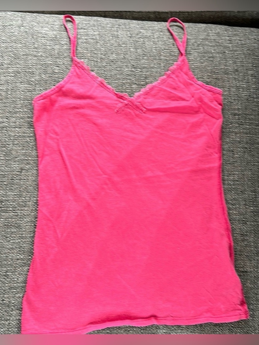GAP Women's Distressed Red Lace Trim Cami Camisole Top Size XS